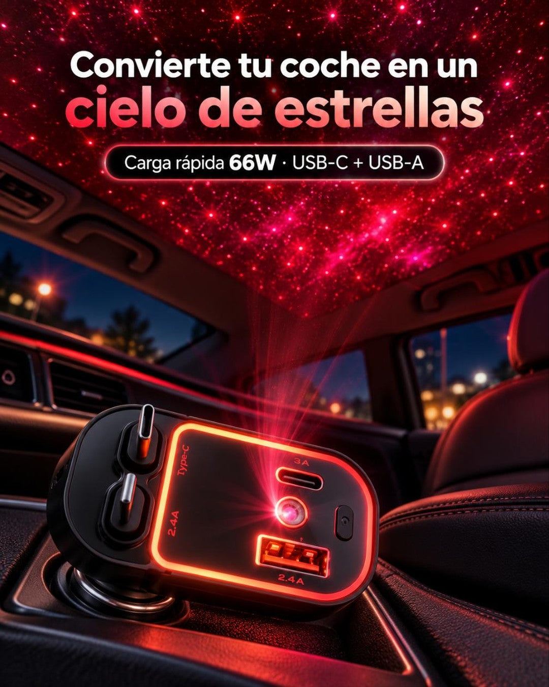 Cargador de Coche 5 en 1 Starlight